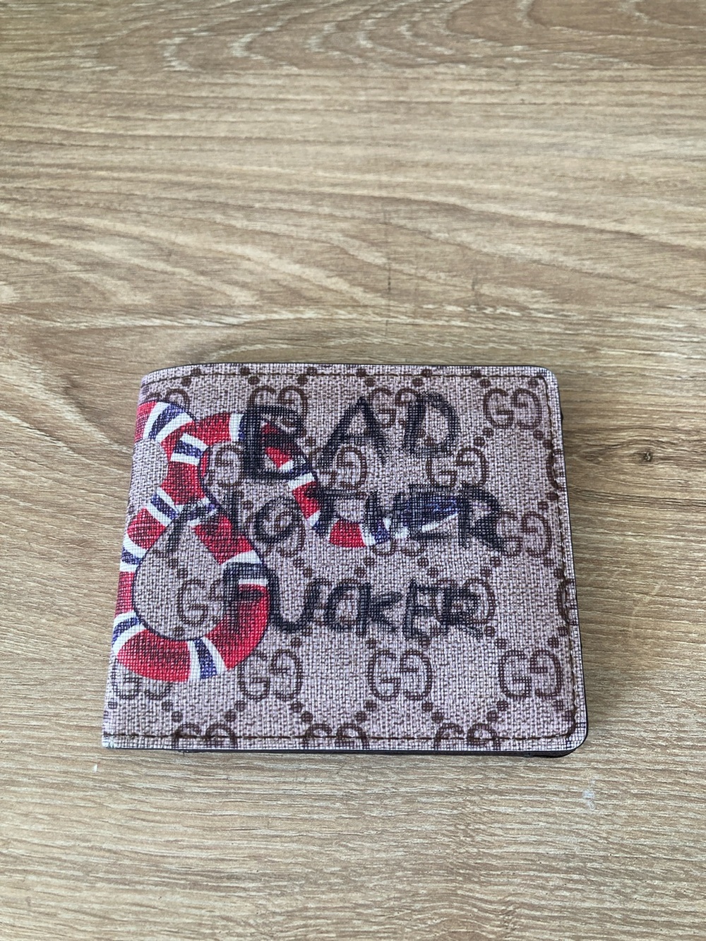 Gucci Brown GG Canvas Bifold Wallet with Red Accent